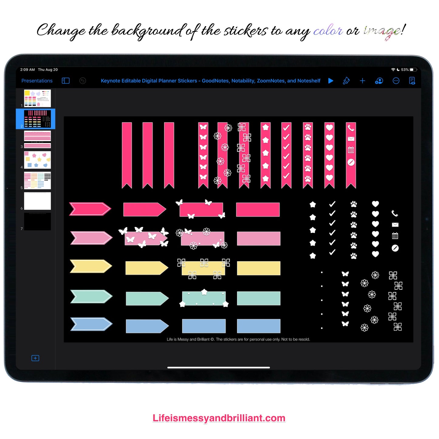 Editable Digital Planner Stickers for Apple, Windows, and Android