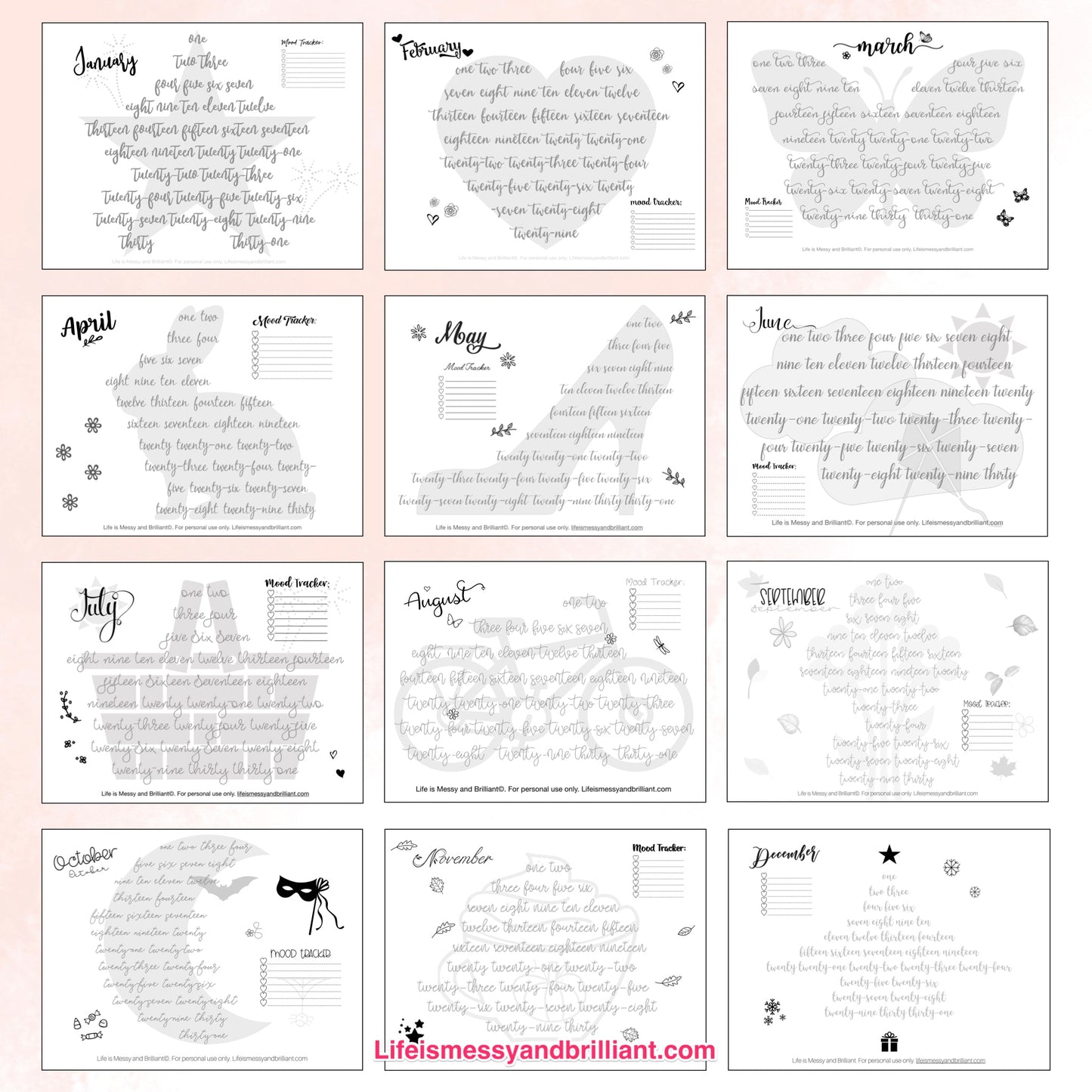 40+ Hand Lettering Practice Worksheets for Print and iPad Lettering